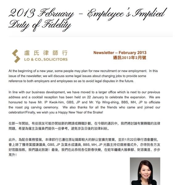 Newsletter 2013 February
